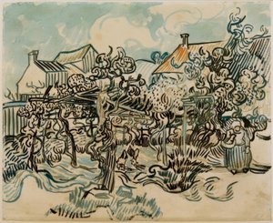 Gammel vingård med en bondekone av Vincent van Gogh