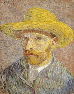 Selvportrett med stråhatt av Vincent van Gogh