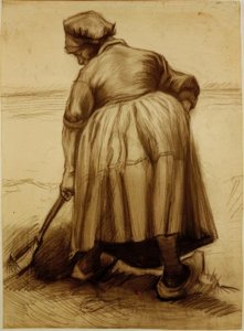 Bondekone graver av Vincent van Gogh