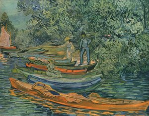 Bank of the River med robåter i Auvers, 1890, 1947. av Vincent van Gogh