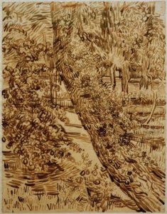 Tre med eføy i hagen til sanatoriet av Vincent van Gogh