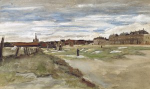 quot;Blanchisserie à Scheveningenquot; Blekeri i Scheveningen (recto); quot;Femme de Scheveningenquot; Kvinne fra Scheveningen (verso) av Vincent van Gogh