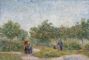 „„Couple d’amoureux dans le square saint-Pierre de Montmartre, Paris”” (Grădina din Montmartre cu îndrăgostiți) Pictură de Vincent van Gogh (1853-1890) 1887 Dim 75 X 112,5 cm Muzeul Van Gogh, Amsterdamnorvegian av Vincent van Gogh