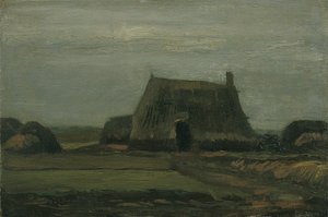 Gård med stabler av torv av Vincent van Gogh