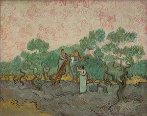 Kvinner som høster oliven. 1889 av Vincent van Gogh