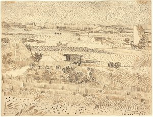 Harvest - La Crau-sletten av Vincent van Gogh