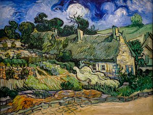 Hus med stråtak i Cordeville av Vincent van Gogh
