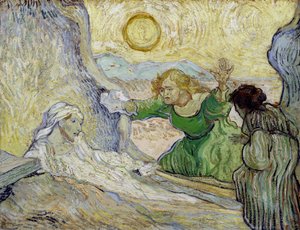 ""The Raising of Lazarus"" (The Raising of Lazarus (etter Rembrandt)) Maleri av Vincent van Gogh (1853-1890) etter Rembrandt av Vincent van Gogh