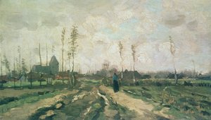 Landskap med kirke og hus, Nuenen, 1885 av Vincent van Gogh