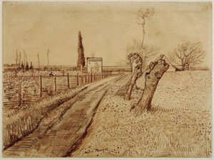Landskap med sti og forurensede vier av Vincent van Gogh