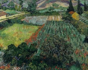 Mohnfeld. 1889 av Vincent van Gogh