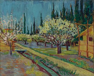 Frukthage omkranset av sypresser av Vincent van Gogh