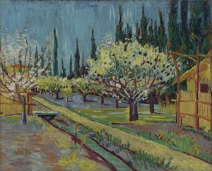 Frukthage omkranset av sypresser av Vincent van Gogh