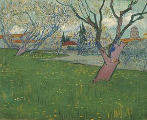 Blomstrende frukthager, utsikt over Arles av Vincent van Gogh
