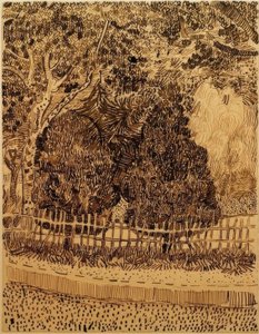 Park med gjerde av Vincent van Gogh