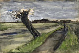 Pollard Willow (saule tetard) av Gogh, Vincent, van (1853-1890). Blyant, akvarell, Gouache, blekk på papir, størrelse: 38x55,8 av Vincent van Gogh