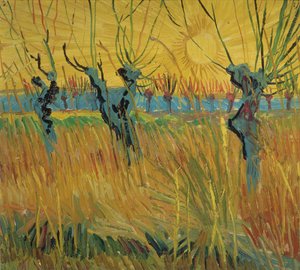 Pollarded Willows og solnedgang av Vincent van Gogh