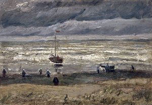 Havet ved Scheveningen par Gogh, Vincent, van (1853-1890). Olje på lerret, størrelse: 34,5x61 av Vincent van Gogh