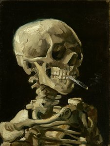 Skull of a Skeleton with Burning Cigarette, ca. 1886 (olje på lerret) av Vincent van Gogh