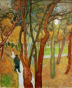 Turgåere i parken med fallende løv av Vincent van Gogh