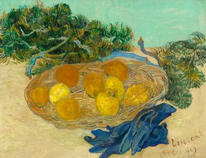 Stilleben av appelsiner og sitroner med blå hansker av Vincent van Gogh