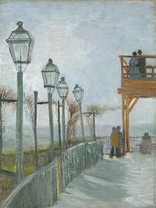 Terrasse og observasjonsdekk ved Moulin de Blute-Fin, Montmartre, tidlig i 1887 av Vincent van Gogh