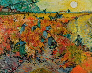 Den røde vingården / den røde vingården i Arles (Montmajour) av Vincent van Gogh