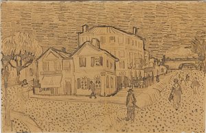 Vincents hus i Arles, fra et brev til broren Theo, henrettet i Arles, 1888 av Vincent van Gogh