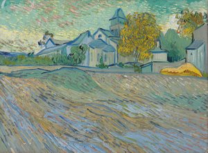 Utsikt over asylet og kapellet i Saint-Rémy, 1889 av Vincent van Gogh