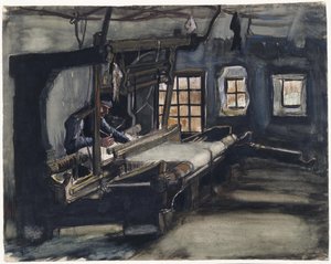 Weaver (tisserand) av Gogh, Vincent, van (1853-1890). Penn, pensel, akvarell, indisk blekk på papir, størrelse: 35,5x44,6 av Vincent van Gogh