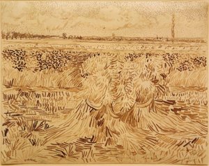 Hveteåker med kornbunter av Vincent van Gogh