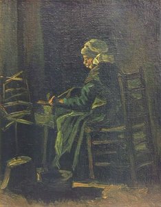 Kvinne ved spinnehjulet, 1885 av Vincent van Gogh