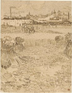 Arles. Utsikt fra hvetefeltene (1888) av Vincent van Gogh
