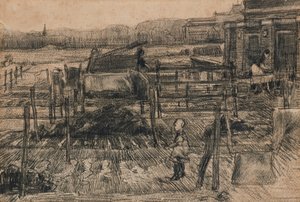 Bakgårder med to figurer (1882) av Vincent van Gogh