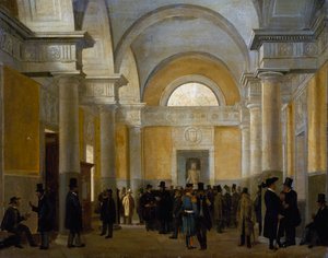 Interiør av Palazzo San Giacomo i Napoli av Vincenzo Abbati