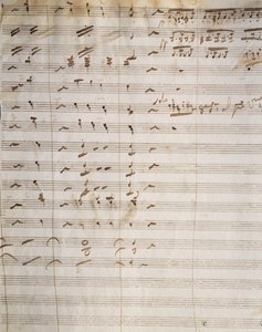 Håndskrevet partitur for opera Beatrice di Tenda, av Vincenzo Bellini (1801-1835)
