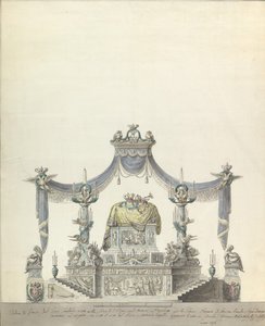 Katafalke til keiserinne Katarina den store av Russland Side Elevation., 1796.