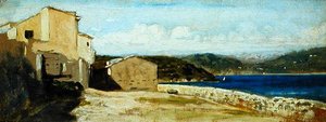 Hus på Lerici (olje på panel)
