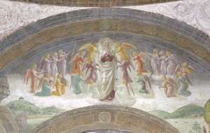 Jomfru Maria og musikervinkler av Vincenzo Foppa