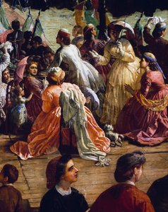 Vittorio Emanuele II ved innvielsen av monumentet til Dante på Piazza della Signoria i Firenze i 1865, detalj av Vincenzo Giacomelli