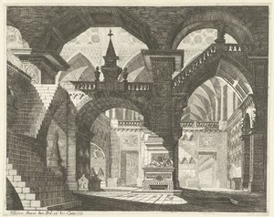 Kerkinterieur Caprici of theatrical scenes (serietittel) av Vincenzo Mazzi