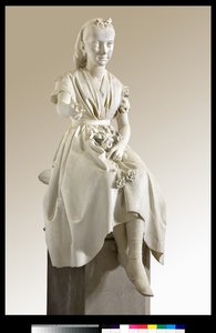 Portrett av Marquise Virginia Busti Porro som en ung jente eller ung dame som tilbyr en blomst