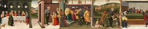 Historien om Saint Thomas apostelen - Saint Thomas døper Gundaphorus, og andre episoder, 1480-1500 av Vincenzo di Antonio Frediani