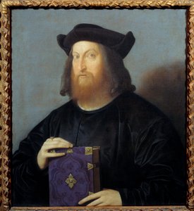 Portrett av poeten og arkitekten Giangiorgio Trissino (1478-1550). Maleri av Vincenzo Catena (1470-1531) 1400-tallet Sun. 0,72x0,63 m - Portrett av poeten og arkitekten Giangiorgio Trissino (1478-1550). Maleri av Vincenzo Catena (1470-1531)