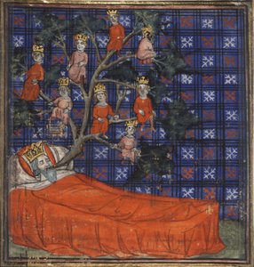 The Tree of Jesse fra Bible Historyle av Guiart des Moulins, 1400-1415
