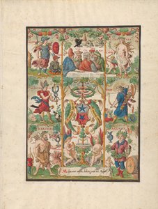 Klassisk allegori med armene til Ochsenfelder, midten av 1500-tallet. av Virgil Solis