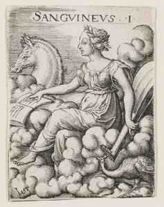 Sanguine Temperament, ca. 1530-62 (gravering) av Virgilius the elder Solis