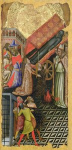 Healing datteren til keiser Konstantin, begravelsen til Saint Anthony (øverst); Datteren til keiser Konstantin besatt av djevelen (nederst)