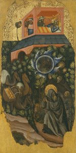 The History of Saint Anthony the Great, En tigger oppfordrer den syke kongen av Palestina til å sende mat til St. Anthony (øverst); ankomst av kameler med mat (nederst)