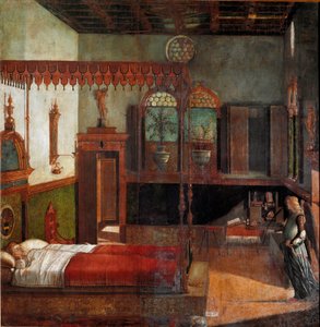 Syklus av livet til Saint Ursula: drømmen om Saint Ursula. (Maleri av Vittore Carpaccio